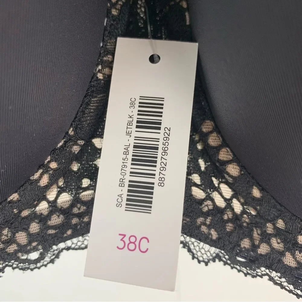 NWT Adore me black Lugo plus Contour strapless contour balconette bra size 38C